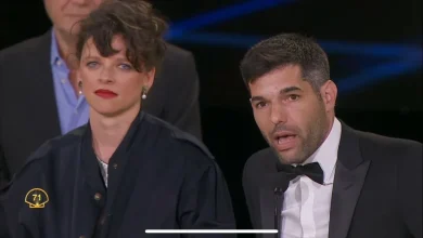 María Alché y Benjamín Naishtat recibiendo el Premio del Jurado al Mejor Guion por Puan